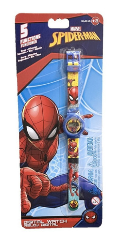 Reloj Digital Spiderman 5 Funciones Itm Smrj6 Loonytoys