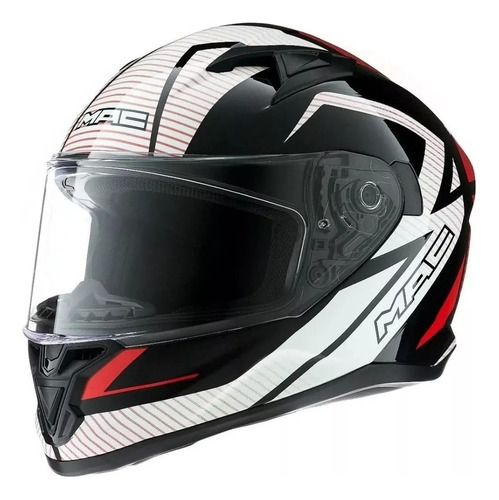 Casco Moto Integral Mac Speed Suzuka Blanco Rojo En Moto 46