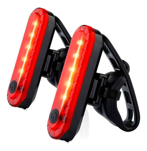 Duas Luzes Traseira P/ Bike Hj-056 Usb Recarregável