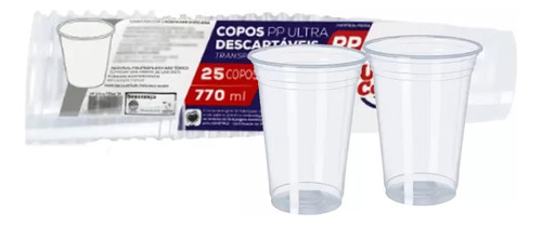 Copo Pp Ultra Transparente Liso 770ml 