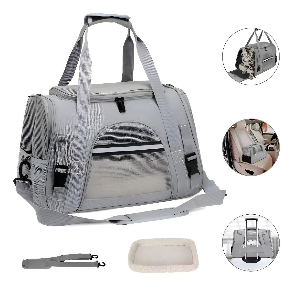Mochila para Perros y Gatos de 10 kg, Impermeable y Plegable con Ventilación