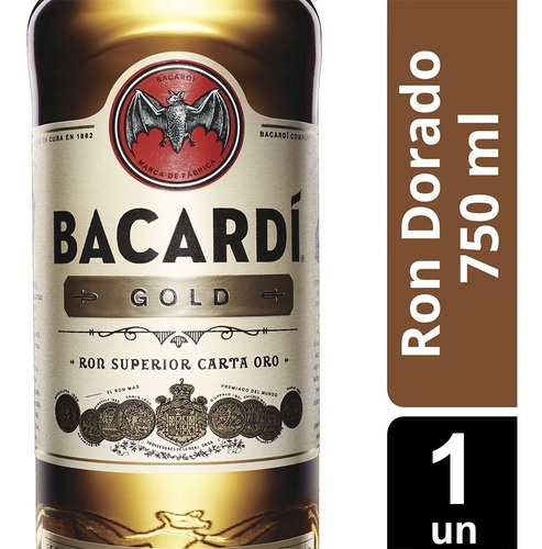 Bacardi Ron Carta Oro Pt 40° Botella X 750 Ml