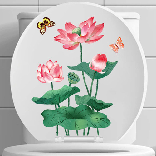 Adhesivo De Inodoro Extraíble Con Tapa De Inodoro Con Diseño