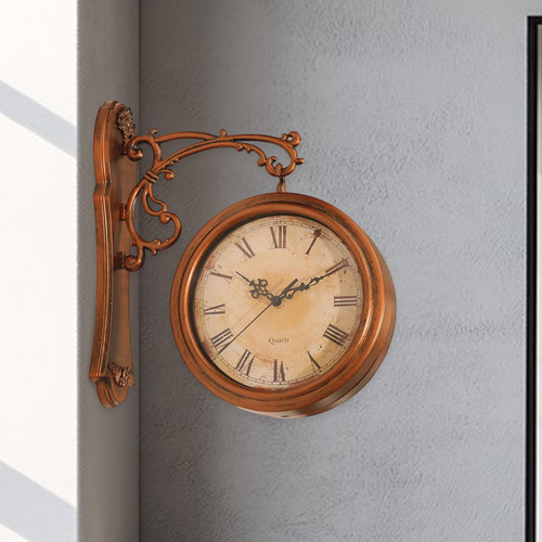 Reloj De Pared De Doble Cara, Silencioso, Retro, Con
