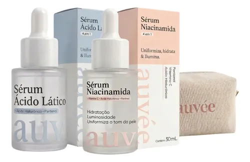 Kit Dia E Noite - Niacinamida + Ácido Lático | 30ml | Auvée