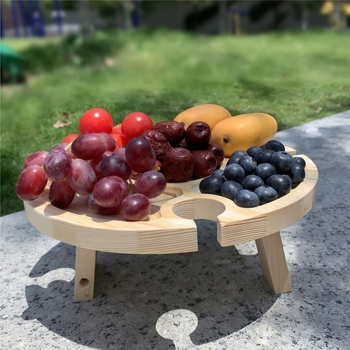Mesa De Picnic Plegable De Madera Para Exteriores Con Estant