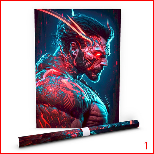 Poster Arte Digital Mutación Venom Wolverine Marvel -40x60cm