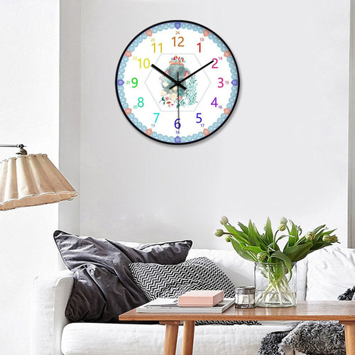 Reloj De Pared Niños Salón De Clases Forma De Elefante.