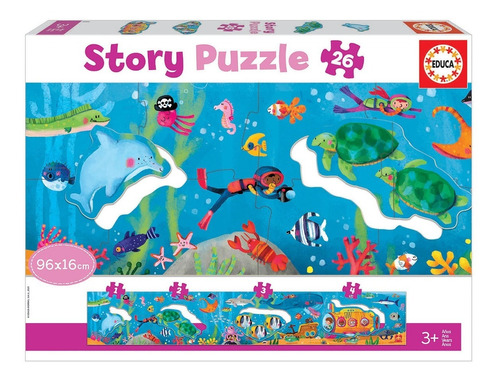 Juego Mesa Puzzle Infantil Educa Mundo Submarino 26pcs Febo