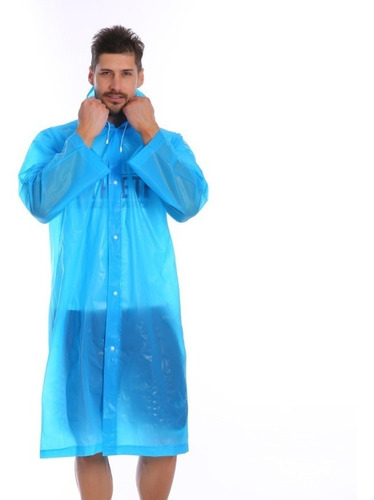 Imagen 1 de 3 de Carpa Capa Adulto Impermeable Lluvia Eva Botones Color