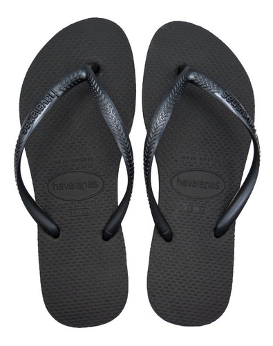 Ojotas Havaianas Mujer Lisas Clasicas Tira Fina Slim