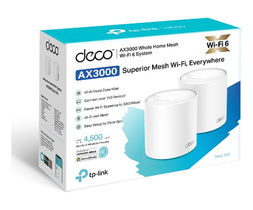 Sistema Wi-fi 6 Mesh Tp-link Deco X50(2-pack) Ax3000 Ai