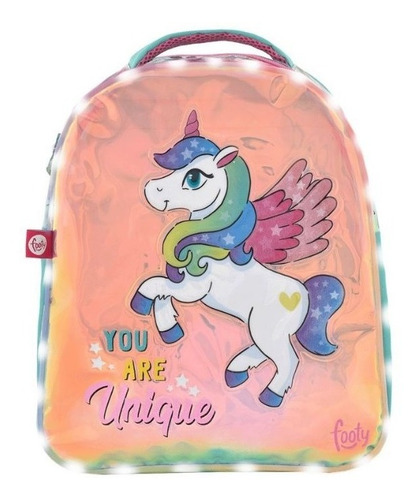 Mochila Footy Con Luz Led Chica 14 Unicornio Fty Calzados