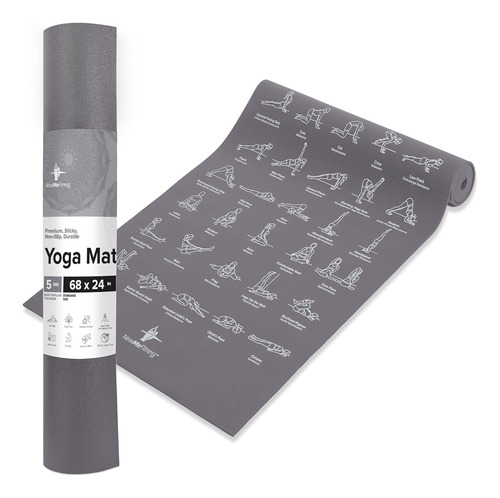 Alfombrilla De Yoga Con 70 Posturas Instructivas Ilustradas,
