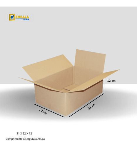 50 Caixas Papelao Reforçada Mercado Envios Correio 31x22x12