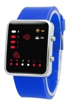 Reloj Binario Geek Moderno Extensible Azul Marino Unisex