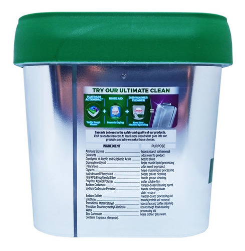 Cascade Platinum Detergente En Cápsulas P/ Lavavajillas 48pz