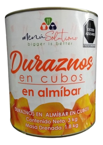 Duraznos En Cubos En Almibar 3 Kg  Menu Solutions 