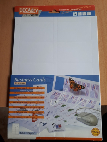 12 Hojas X 10 Tarjetas Para Imprimir Importado De Bélgica