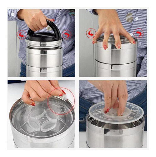 Bento Box Adultos Lancheira Aço Inoxidável 5 Camadas