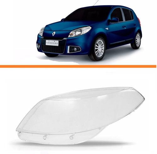 Lente Farol Renault Sandero 2012 2013 2014 Esquerdo