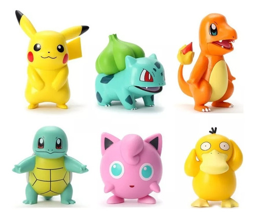 Kit De Juguete Pokémon De Pikachu Con 6 Muñecas De Material