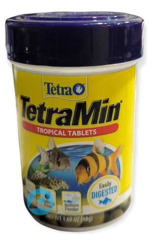 Alimento Tetra Min Tablets 48g Peces Tropicales Aqua Virtual