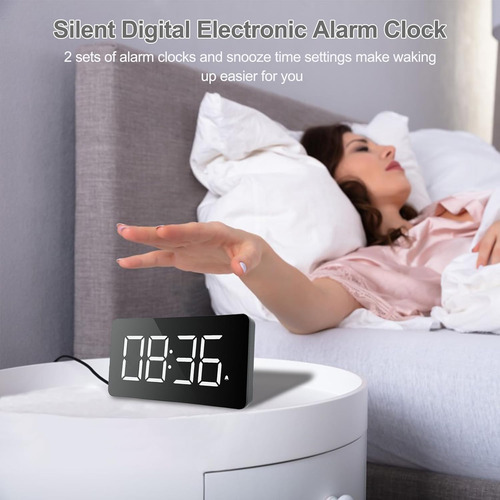 Reloj Despertador Digital Con Alarma Doble Y Luz Nocturna