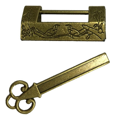 Cerradura De De Chino Vintage De 2 Piezas Con Llave Para