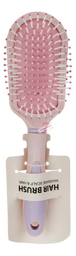 Cepillo Para Cabello Fibra Trigo Ecologico Desenredar Ly8023 Color Rosa