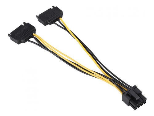 Adaptador De Corriente Dual Sata De 15 Pines Macho A 8 Pines