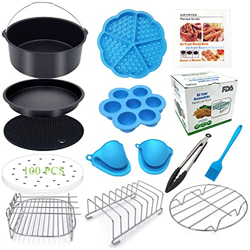 8 Pulgadas Xl Air Fryer Accesorios 12 Piezas Con Receta Cook