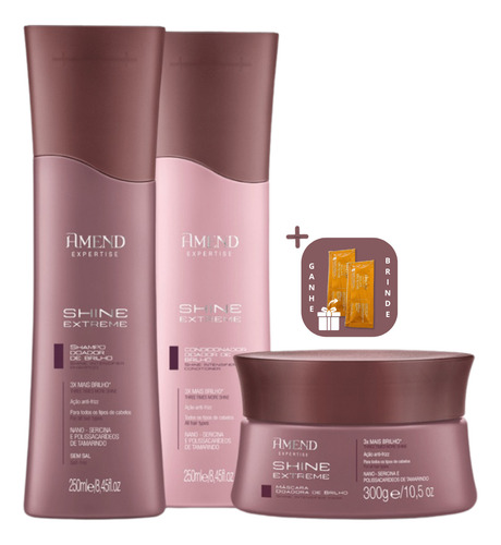Kit Amend Shine Extreme Shampoo, Condicionador E Máscara