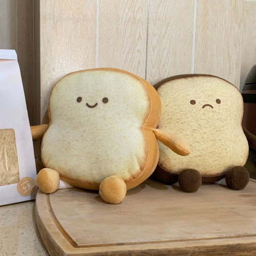 Almohada De Peluche Con Diseño De Pan Tostado, 2 Piezas