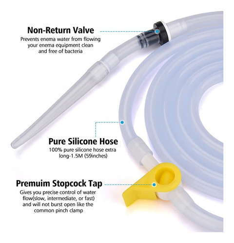 L Bolsa De Silicona Para Bidé De Agua Enema Colon Kit Café