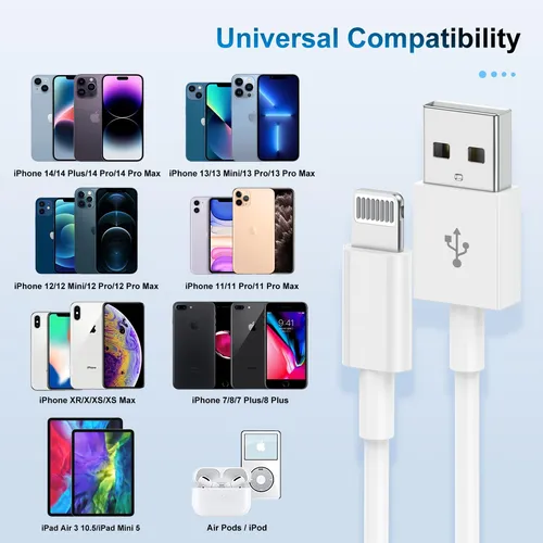 Cable De Carga Tumaber Certificado Apple Mfi De 6 Pies Para