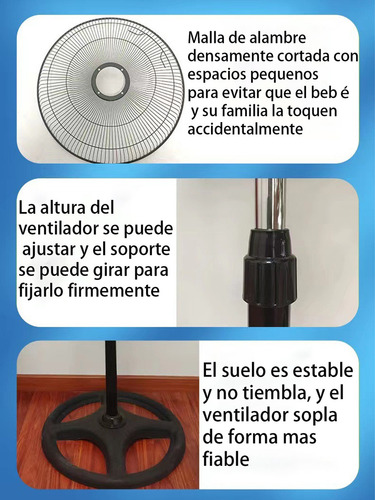 Ventilador 3 En1 Pared/piso 18 Pulgadas Metálico 4 Unidades