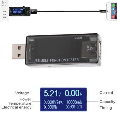 Lcd Usb Detector Voltímetro Amperímetro Potencia Capacidad P