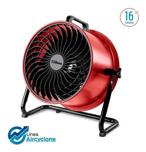 Turbo Ventilador Liliana Vthd16r Rojo Piso/pared/techo 200w