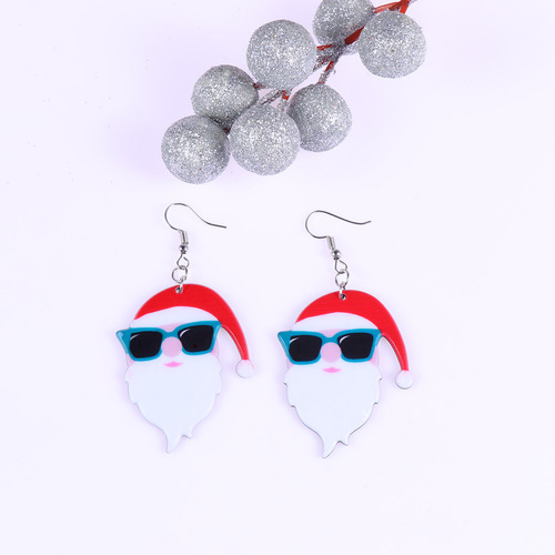 1 Par De Pendientes Navideños De Papá Noel