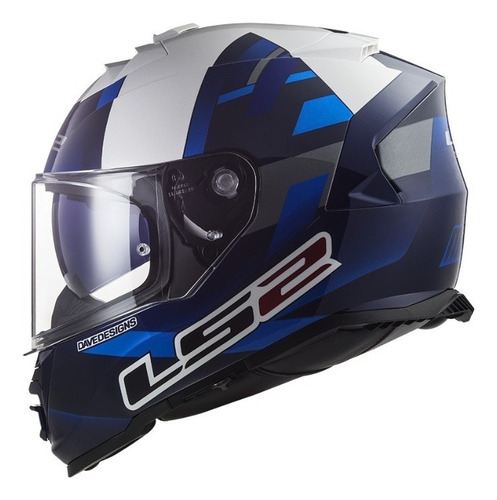 Casco Ls2 Ff800 Mcphee Replica Azul Blanco T. Xl - Cafe Race