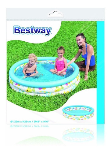 Pileta inflable redonda Bestway Coral Kids 51009 de 1.22m x 25cm 140L multicolor