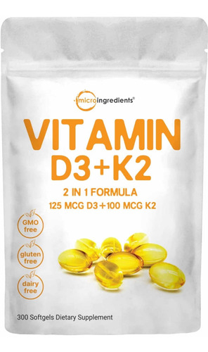 Vitamin D3 + K2 5000iu Mk7 300 Softgel