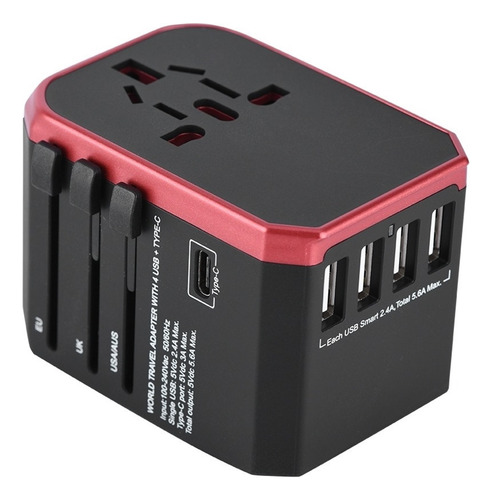 Adaptador De Viaje Universal Plug 4 Puertos Usb Tipo C Zócal