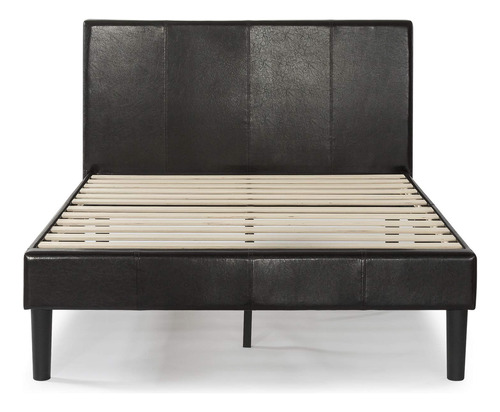 Cama Tapizada De Plataforma Zinus Deluxe Faux Leather, Cuer.