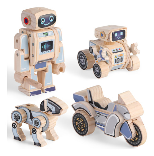 Sainsmart Jr. Kits Stem 4 En 1, Juego De Juguetes De Madera