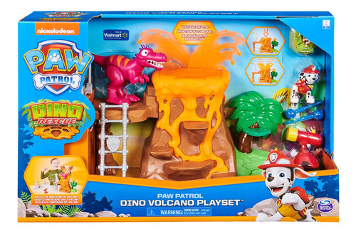 Paw Patrol Dino Rescue Dino Volcano Playset Con 2 Figuras