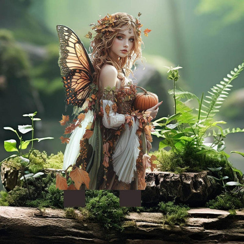 Estaca De Jardín Con Escena De Hadas Plana 2d, Estaca Para