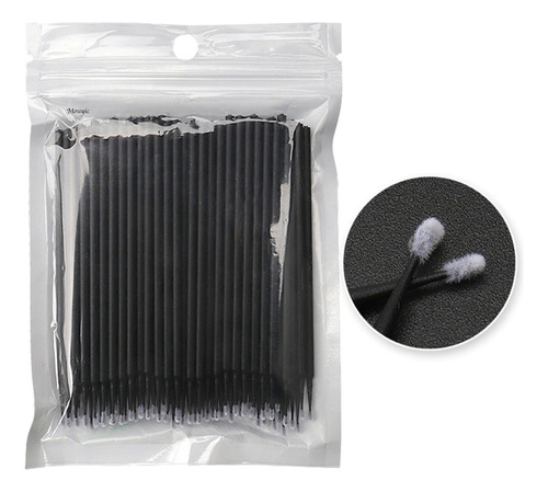 100 Microbrush Para Extension De Pestañas Lash Lifting Color Negro