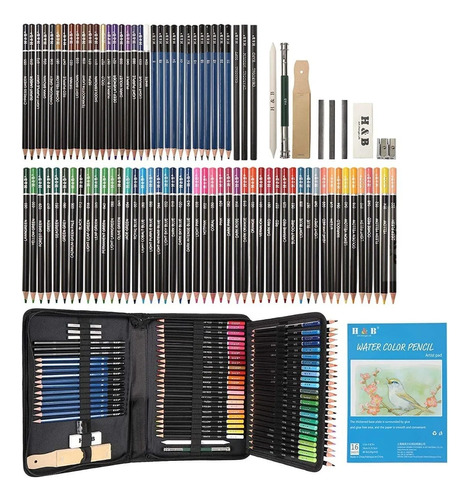 Set 98 Lápices De Dibujo De Colores Profesional Escolar